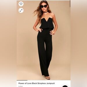 Black Strapless Lulus Jumpsuit ** Never worn w tags